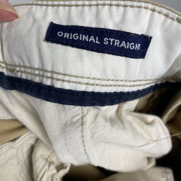 American Eagle Pants Mens 32x32 Tan Beige Original Straight Chino Khakis Preppy - Picture 6 of 7